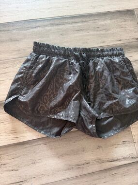 ZYIA Charcoal Animal-Print Athletic Shorts